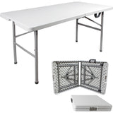 Mesa Plegable 1.22m Plastico Tipo Portafolio Jardin Eventos