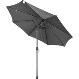 Sombrilla Jardin Exterior 2.63m Inclinacion Playa Terraza Color Negro Lisa