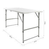 Mesa Plegable 122 Cm Altura Ajustable Tipo Portafolio Color Blanco