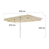 Sombrilla Doble Patio Jardin 4.5 X 2.7 M Semi Impermeable