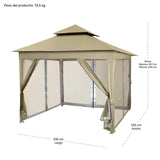 Toldo Carpa Gazebo 3x3 Plegable Mosquitero Exterior Color Beige