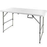 Mesa Plegable 122 Cm Altura Ajustable Tipo Portafolio Color Blanco