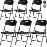 Set Kit 6 Sillas Plegables Pvc Jardin Exterior Tipo Madera