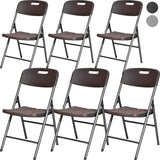 Set Kit 6 Sillas Plegables Pvc Jardin Exterior Tipo Madera