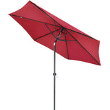Sombrilla Playa Jardin Angulo 2.7m Sol Inclinacion Manivela Sombrilla Exterior Rojo