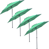 Sombrilla Jardin Playa 2.7 Metros Kit 4 Piezas Con Angulo Verde