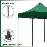 Carpa Toldo 3x3 Reforzado Plegable Impermeable Jardin Carpa Verde