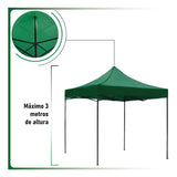 Carpa Toldo 3x3 Reforzado Plegable Impermeable Jardin Carpa Verde