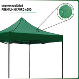 Carpa Toldo 3x3 Reforzado Plegable Impermeable Jardin Carpa Verde