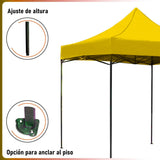 Carpa Toldo 3x3 Reforzado Plegable Impermeable Jardin Carpa Amarillo