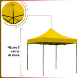 Carpa Toldo 3x3 Reforzado Plegable Impermeable Jardin Carpa Amarillo