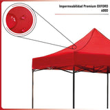 Carpa Toldo 3x3 Reforzado Plegable Impermeable Jardin Carpa Roja