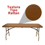 Mesa Plegable 180cm Portafolio Jardin Tipo Ratan Evento