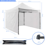 Carpa Toldo 3x3 Mts Plegable Lona Impermeable Con Paredes Blanca