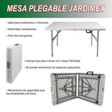 Mesa Plegable 1.22m Plastico Tipo Portafolio Jardin Eventos