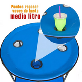 Mesa Plegable Jardin Camping Playa Alberca Portavasos azul
