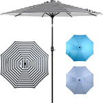 Sombrilla Jardin Exterior Playa 2.70m 45° Inclinacion Color Negro Rayado