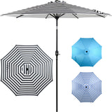 Sombrilla Jardin Exterior Playa 2.70m 45° Inclinacion Color Negro Rayado