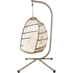 Columpio Exterior Hamaca Silla Colgante Terraza Jardin Color Beige