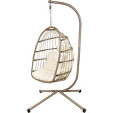 Columpio Exterior Hamaca Silla Colgante Terraza Jardin Color Beige