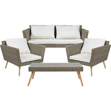 Sala Exterior 4pzs Tipo Rattan Beige