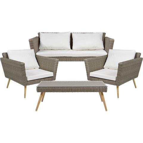Sala Exterior 4pzs Tipo Rattan Beige