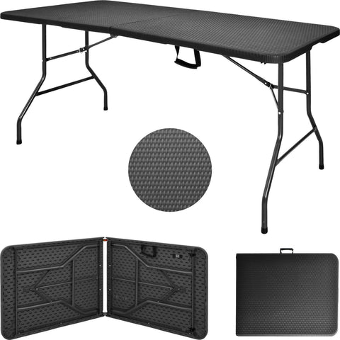 Mesa Portafolio Plegable 180cm Tipo Madera Plastico Jardin Color Gris