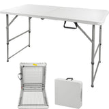 Mesa Plegable 122 Cm Altura Ajustable Tipo Portafolio Color Blanco