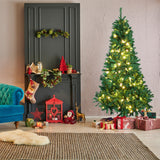 Arbol Navidad Verde Frondoso 2.20 Cm Luces Led 1104 Ramas