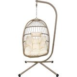 Columpio Exterior Hamaca Silla Colgante Terraza Jardin Color Beige