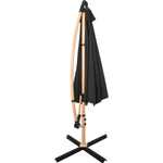 Sombrilla Tipo Madera Jardin Exterior 2.9m Playa Terraza Color Negro