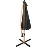 Sombrilla Tipo Madera Jardin Exterior 2.9m Playa Terraza Color Negro