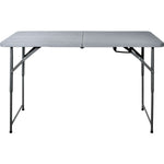 Mesa Plegable 122cm Portatil Portafolio Exterior Tipo Madera Color Gris