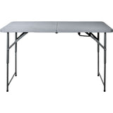 Mesa Plegable 122cm Portatil Portafolio Exterior Tipo Madera Color Gris