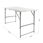 Mesa Plegable 122 Cm Altura Ajustable Tipo Portafolio Color Blanco