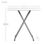 Mesa Plegable De Servicio Exterior Resistente 76.5cm Color Blanco