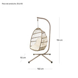 Columpio Exterior Hamaca Silla Colgante Terraza Jardin Color Beige