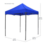 Carpa Toldo Plegable 2x2 Reforzado Impermeable 600d + Bolsa Color Azul