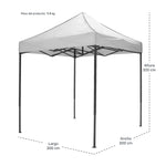 Carpa Toldo Plegable 2x2 Reforzado Impermeable 600d + Bolsa Color Blanco