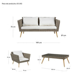 Sala Exterior 4pzs Tipo Rattan Beige