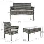 Sala Exterior Para Jardin Patio Terraza 4 Pzs + Cojines