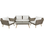 Sala Exterior 4pzs Tipo Rattan Beige