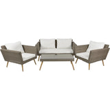 Sala Exterior 4pzs Tipo Rattan Beige