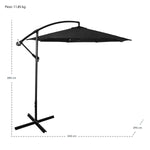 Sombrilla Moderna 2.9 M Jardin Exterior Playa Terraza	Negro