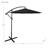 Sombrilla Moderna 2.9 M Jardin Exterior Playa Terraza	Negro