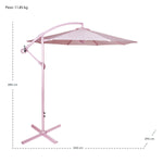Sombrilla Moderna 2.9 M Jardin Exterior Playa Terraza	Color Rosa