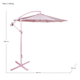 Sombrilla Moderna 2.9 M Jardin Exterior Playa Terraza	Color Rosa