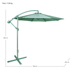 Sombrilla Moderna 2.9 M Jardin Exterior Playa Terraza	Color menta