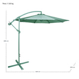 Sombrilla Moderna 2.9 M Jardin Exterior Playa Terraza	Color menta