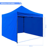 Carpa Toldo 3x3 Mts Plegable Lona Impermeable Con Paredes Azul
